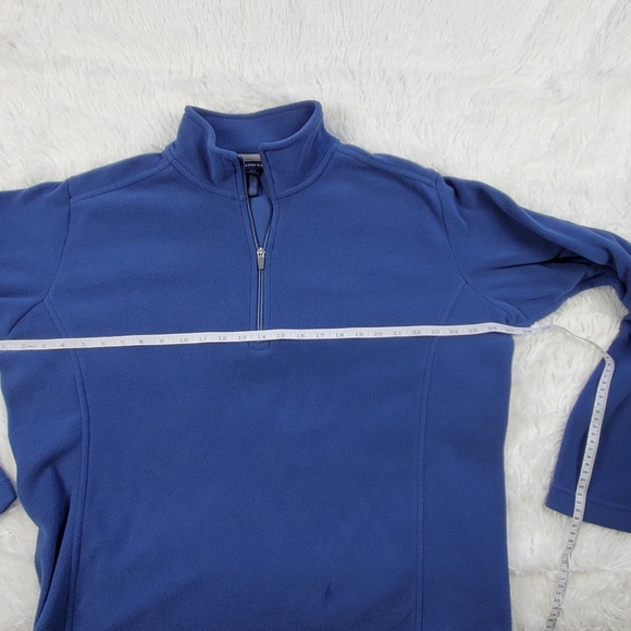 Land's End Blue Fleece Pullover Sweatshirt Polartec - Excellent Condition - L/T - Picture 8 of 10